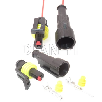 1 Комплект Односторонняя автомобильная Низковольтная электрическая розетка с кабелями 282103-1 282079-2 Соединительные детали для модификации автомобиля