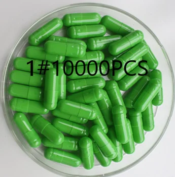 10000 шт. светло-зеленого цвета Стандартного размера 1 # Пустые желатиновые капсулы с полой оболочкой, разделенные капсулами