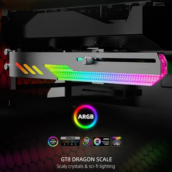 1ШТ Вертикальный кронштейн для графического процессора Dragonscale GT8, красочный кронштейн 5V A-RGB, Подставка для видеокарты для компьютерной графики, держатель графического процессора