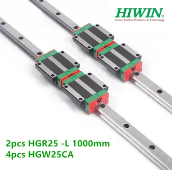 2 шт. линейный рельс Hiwin HGR25 -L 1000 мм + 4 шт. Подшипники линейного кареточного блока HGW25CC с ЧПУ