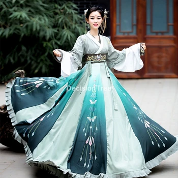 2022 hanfu женское платье феи традиционного китайского народного танца винтажный наряд древние костюмы девушка-фея костюм древней принцессы