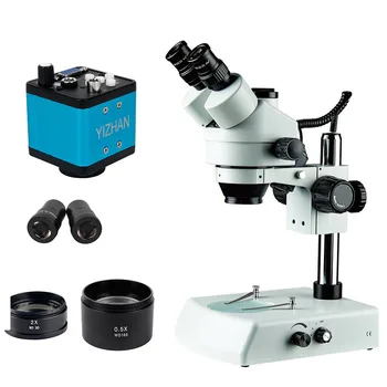 3,5 X-180X Зум, Тринокулярный Стереомикроскоп С Регулируемым Межзрачковым Расстоянием, Цельнометаллический Хромированный Механический Микроскоп