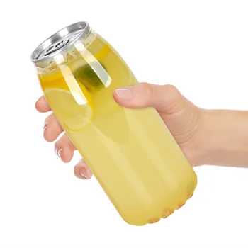 330 мл 500 мл Пустая пластиковая бутылка с защелкивающимися крышками Контейнер для напитков DIY Органайзер Банка с кольцевыми выдвижными крышками