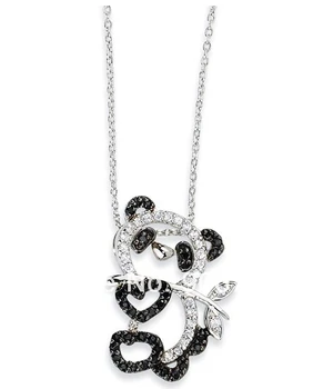 50 шт. много родиевого модного дизайна, ожерелье с мини-пандой и кристаллами животных (A118518), ювелирные изделия
