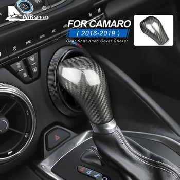 AIRSPEED Из настоящего твердого углеродного волокна, внутренние крышки для ручки переключения передач, наклейки для отделки для Camaro 2016-2023, Аксессуары для стайлинга автомобилей