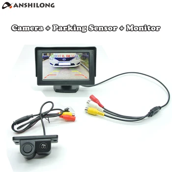 ANSHILONG 3 в 1 Автомобильная камера заднего вида С радарным датчиком парковки + 4,3 
