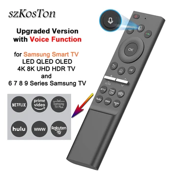 Bluetooth-совместимый Голосовой пульт дистанционного управления Samsung Smart TV LED QLED OLED 4K 8K UHD HDR с сочетаниями клавиш для Netflix Prime