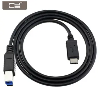CY USB-C Штекерный разъем USB 3.1 Type C к штекерному кабелю USB стандарта B для передачи данных Mac book и ноутбуков черного цвета