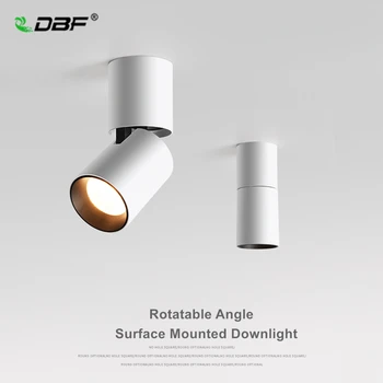 [DBF] Складной светодиодный светильник Для Поверхностного монтажа 7 Вт 12 Вт Черный/Белый Корпус с Возможностью Поворота на 360 градусов 3000 К/4000 К/6000 К Потолочный Точечный светильник