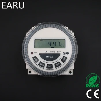 EARU TM619 AC 220V 230V 240V Цифровой ЖК-таймер питания программируемое реле времени с реле 16A, перечисленным в UL, простая проводка.