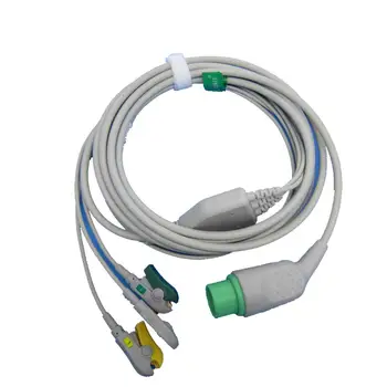 EC-225 Цельный кабель для ЭКГ пациента IEC с 3-мя и 5-мя защелками для монитора ЭКГ-электрокардиографа