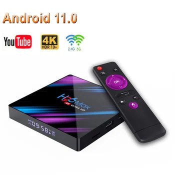 H96 MAX RK3318 Смарт-ТВ-приставка с дистанционным Управлением Android от 4G до 64GTF-карты, Совместимая со всеми потоковыми МУЛЬТИМЕДИА высокой четкости