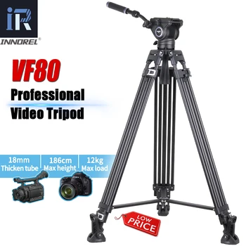 INNOREL VF80 Профессиональный Тяжелый Видео Алюминиевый Штатив 186 см С Гидравлической Жидкостью F80 Для DSLR Камеры Видеокамеры Слайдер с Нагрузкой 12 кг