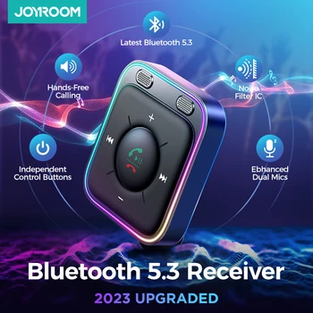 Joyroom Bluetooth 5.3 AUX Автомобильный Адаптер с Двумя Микрофонами ENC Музыкальный Микрофон Громкой Связи 3,5 мм Адаптер Bluetooth-Приемника Адаптер для автомобильного Динамика