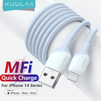 KUULAA MFi USB Кабель Для iPhone 14 13 12 11 Pro Max X XS XR 8 7 6 Plus Зарядное устройство для iPhone Быстрая Зарядка USB Шнур Для кабеля Lightning