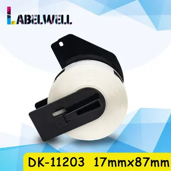 Labelwell 1 рулон, совместимый для Brother DK-11203 DK-1203 Белая бумага DK11203 17 мм * 87 мм * 300 шт. для Brother QL-500 label maker