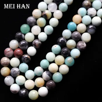 Meihan натуральный 6-12 мм красочный амазонит, граненые круглые каменные бусины для изготовления ювелирных изделий, дизайн 