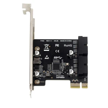 PH62 PCIE Карта адаптера Адаптер с 2 Портами USB3.0 Концентратор Внутренний 19/20-контактный разъем USB 3 Для PCIE Карта адаптера PCI Express