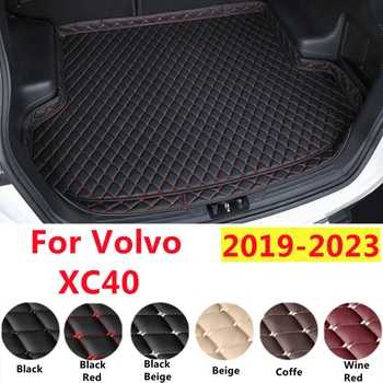 SJ Профессиональный XPE Кожаный Коврик Для Багажника Автомобиля С Высоким Бортом, Задний Грузовой Коврик, Водонепроницаемый, Подходит Для Volvo XC40 2019-20-21-22-2023