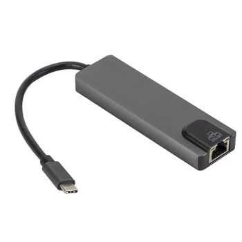 USB-концентратор с расширителем портов, док-станция 5-в-1 с сетевым портом PD Ethernet, HDMI-совместимый конвертер 4K для домашнего офиса