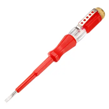 Uxcell, 1 шт., ручка-тестер напряжения AC100-500V, 3 мм, Тестовая цепь с прорезями, Красная пластиковая ручка, Отвертка, домашние электроинструменты