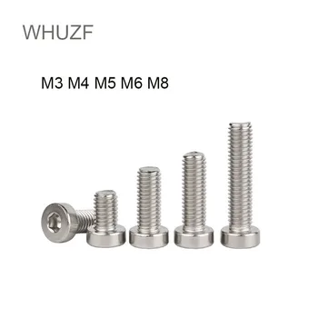 WHUZF Бесплатная Доставка 10/20/50 шт 304ss Din7984 M3 M4 M5 M6 M8 M10 С Шестигранной Головкой Тонкий Винт с низкой короткой Головкой 2021 Лидер Продаж