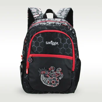 Австралия Smiggle оригинальный хит продаж, детский школьный ранец, высококачественный черно-красный футбольный школьный ранец, классная сумка для мальчиков 16 дюймов