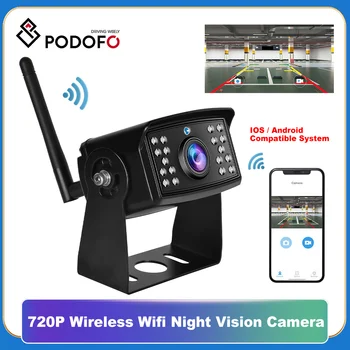 Автомобильная камера заднего вида Podofo IP68, Водонепроницаемая камера ночного видения HD для грузовика, автобуса, сельскохозяйственного транспортного средства, Wi-Fi передает видеосигналы