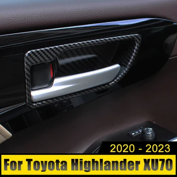 Автомобильные Аксессуары Для Toyota Highlander Kluger XU70 2020-2022 2023 Гибридный ABS Карбоновый Автомобиль Внутренняя Дверная Чаша Отделка Рамы Накладка