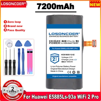 Аккумулятор LOSONCOER HCB18650-12-02 емкостью 7200 мАч для Huawei E5885Ls-93a WiFi 2 Pro