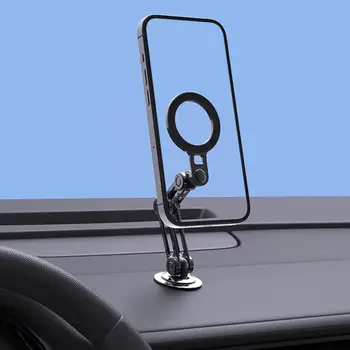 Алюминиевый магнитный автомобильный держатель для телефона Tesla с плавающим экраном, Новое автомобильное крепление, магнитный всасывающий телескопический складной держатель для телефона K5X6