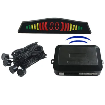 Беспроводной автомобильный парковочный радар заднего вида, датчик оповещения, сигнализация, 3-ступенчатый светодиодный дисплей, 4 датчика
