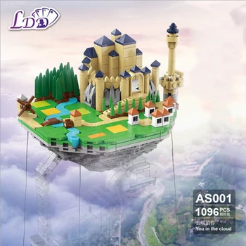 В наличии креативная серия Anti gravity Balance Frame Dream floating Island Castle, собранное из мелких частиц здание для детей