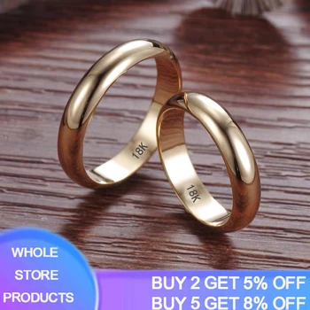 Высококачественные 4 мм простые глянцевые модные кольца золотого цвета для мужчин и женщин, обручальное кольцо для пары, предотвращающее аллергию, ювелирные изделия R050
