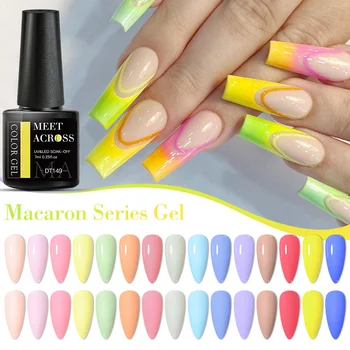 Гель-лак для ногтей серии MEET ACROSS Macaron All For Nails 7 мл Замоченный УФ светодиодный полупостоянный Гель-лак для ногтей Дома DIY