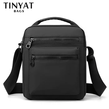 Деловая сумка TINYAT для мужчин, Рабочие Нейлоновые сумки через плечо для мужа, сумка-слинг, Водонепроницаемая Повседневная мужская сумка через плечо для Ipad