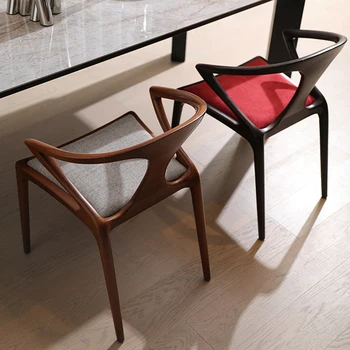 Дизайнерский обеденный стул в Скандинавском стиле, Кухонный черный Орех, Роскошный стул в скандинавском стиле в стиле ретро, Простая современная Роскошная мебель для дома Stuhl WKDC
