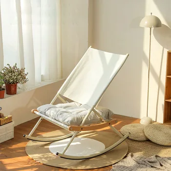 Дизайнерское кресло-качалка Премиум-класса для отдыха на балконе, Удобное акцентное кресло для чтения, шезлонг для спальни, Дизайнерская мебель