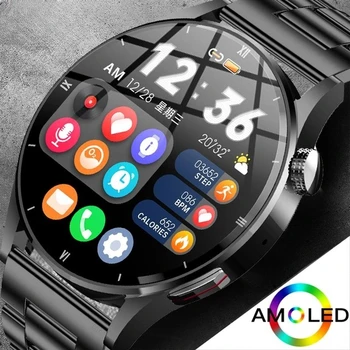 для Huawei Xiaomi Мужские и женские смарт-часы Наручные HD AMOLED Экран Bluetooth Вызов Определение температуры Smartwatch 2023 Новинка