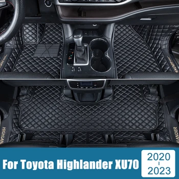Для Toyota Highlander XU70 2020 2021 2022 2023 Гибридные Изготовленные На Заказ Кожаные Коврики Для Пола, Ковры-коврики Для Ног, Автомобильные Аксессуары