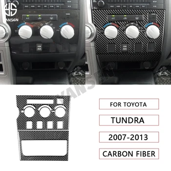 Для Toyota Tundra 2007-2013 Настоящее углеродное волокно Центральное управление Переключатель Кондиционера Панель Наклейка Крышка отделка Автоаксессуары