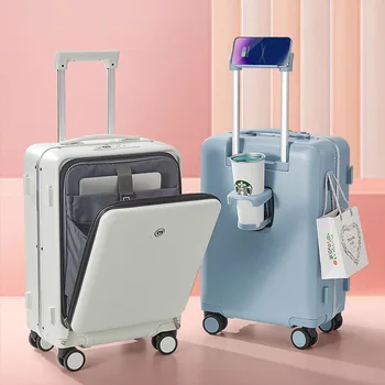 Дорожный багаж на колесиках с открытой передней частью, Багаж на колесиках, Пароль, Дорожный чемодан, сумка, Модный багаж на тележке с интерфейсом USB