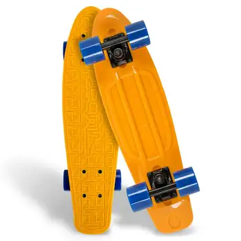 дюймовый пластиковый скейтборд Cruiser, нескользящая палуба, для мальчиков и девочек в возрасте от 6+ до 175 фунтов, оранжевая накладка Patinetes eléctricos