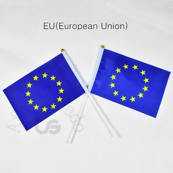 Европейский Союз ЕС 14*21 см, 10 штук, флаг, развевающийся флаг для встречи, парада, вечеринки.Подвешивание, украшение