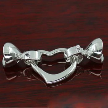 женский ювелирный браслет и ожерелье в форме сердца с родиевым покрытием 12x40 мм, застежка из стерлингового серебра 925 пробы
