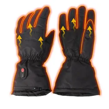 Зимние перчатки с подогревом, женские и мужские перчатки с подогревом в батарейном отсеке, Лыжные мотоциклетные водонепроницаемые теплые Велосипедные тепловые перчатки