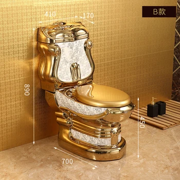 Золотой Унитаз в Европейском Стиле, Золотой Ретро-Бытовой Немой Бытовой Туалет, Дезодорант Большого диаметра, Цветной Туалет для ванной комнаты