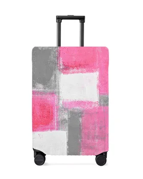 Картина маслом с абстрактной текстурой, Розовый чехол для багажа, Эластичный чехол для багажа, Пылезащитный чехол для чемодана, Аксессуары для путешествий