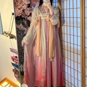 Костюм Китайской феи Ханфу Платье Косплей Традиционный Фестивальный стиль Дневник Современная шифоновая одежда с длинным рукавом для женщин