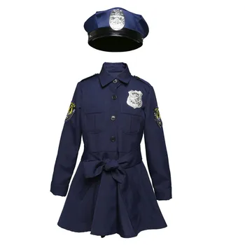 Костюмы в форме полицейского для девочек, Косплей, Синие полицейские платья для Хэллоуина, Карнавальный костюм для вечеринки
